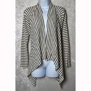 Lily White Striped High-Low Draped Cardigan
